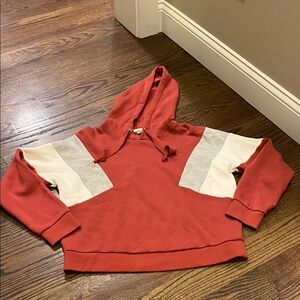 Hippie rose rust, gray and cream, cozy Hoodie size, large juniors